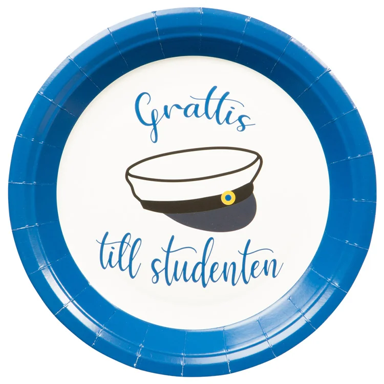 Studentmössa Papperstallrik 8-pack - Kalaslagret.se