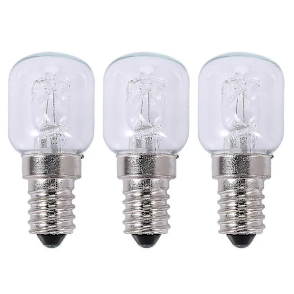 3x E14 Högtemperaturslampa 500 Grader 25w Halogenlampa Bubbla Ugnslampa E14 250v 25w Kvarts Lampa
