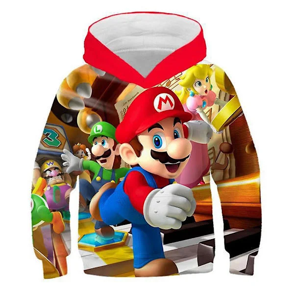 Super Mario & Sonic Barnhuvtröjor Nyhetstryck Huvtröja Sweatshirts Pullover Toppar För Pojkar Och Flickor Fest- Och Födelsedagspresenter