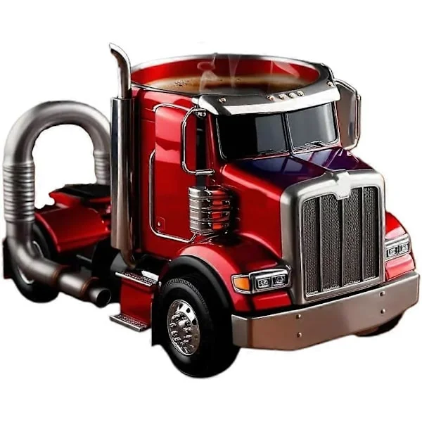 [RM]Handmade Truck Coffee Mug, 33 cl Semitrailer-shaped Ceramic Coffee Cup, Truck Coffee Mugs, Unique Gift For Coffee and Truck Lovers [DB]