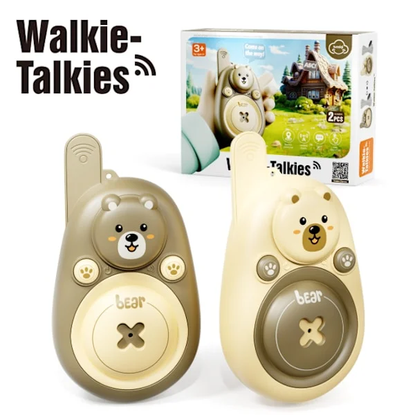 Barne-walkie-talkie med lang rekkevidde, trådløs overføring, utendørs samtale, tegneserieleketøy med snor