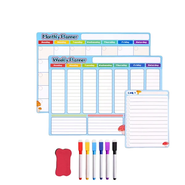 Magnetic Refrigerator Calendar - Planning Set: Reusable Whiteboard for Home & Office