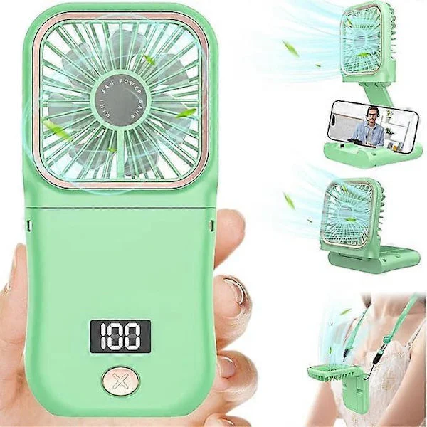 Mini portabel handhållen fläkt, USB-uppladdningsbar hopfällbar portabel fläkt, 3 hastigheter liten portabel fläkt, kraftfull portabel fläkt för kon...