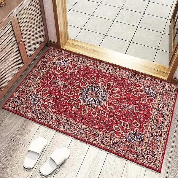 Non-Slip Indoor Doormats, Washable Water Absorbent Dirt-Repellent Doormat Retro Persian Rug, 40x60cm/50x80cm D 40 x 60 cm