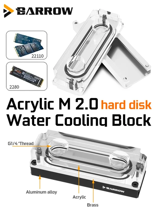 AliExpress - Barrow M2 Solid State Disk Wasserkühler SSD Kühlkörper Arcrylic für PC Gaming Flüssigkeitskühlung Gebäudefestplatte MOD HDM2280-PA