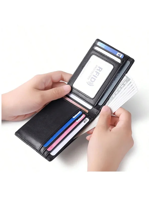 AliExpress - Portefeuille en cuir pour homme, portefeuille en cuir microfibre RFID, minimaliste, porte-cartes de crédit, mini portefeuilles pour femme