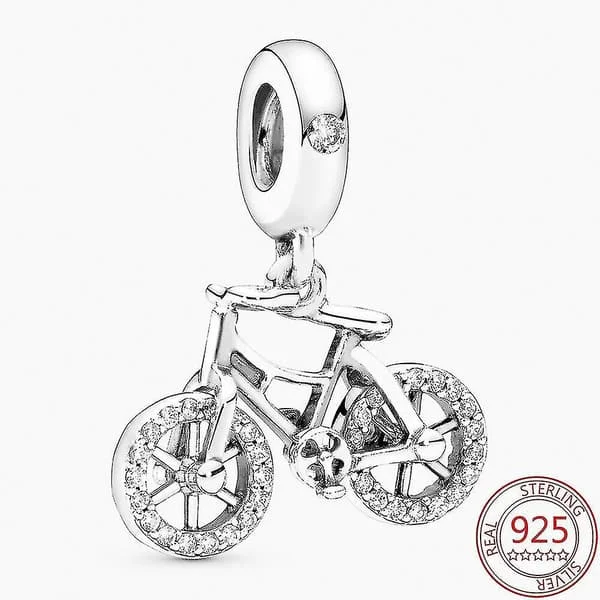 925 Sterling Sølv Spinning Bike Perle Vedhæng Til Pandora Armbånd