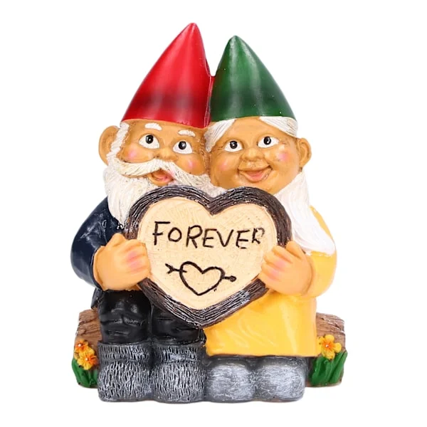 Garden Gnome Couple Statues Figurine Household Resin Art Home Desk Dwarf Sculpture for Home Decor Ornaments