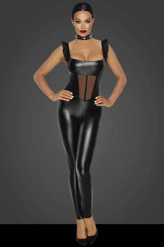 Noir Handmade: F256 Wetlook Overall - Vuxen: Lingerie & undertøy
