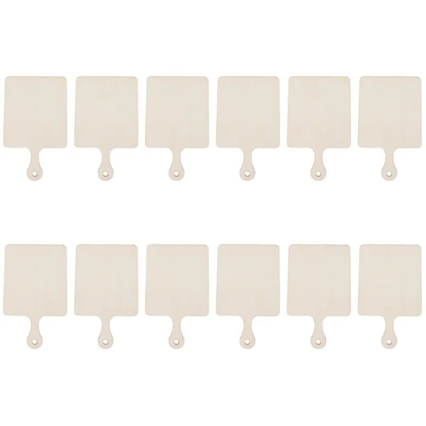 12 st Mini Tomma Träskärbrädor med Handtag Liten Bräda DIY Hem Kök Matlagning Grönsaksdekor A