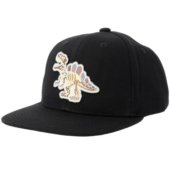 Kiddo Cap - Black snapback Czapka Z Daszkiem - Kids T-rex Skull Uv Patch T-rex Skull Uv Patch Black Snapback @ Hatstore