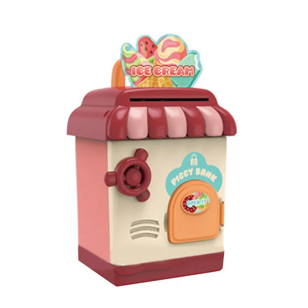 Fingerprint ATM Piggy Bank Password Code Lock Coin Cash Bank Storage Box
