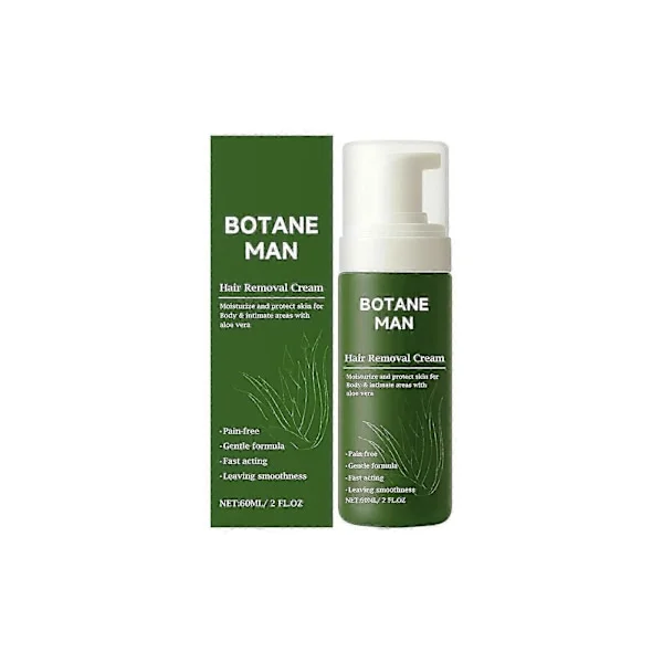 Botane Man Aloe Vera Hårfjerningskrem for Rask Hårfjerning Ansikt Kropp
