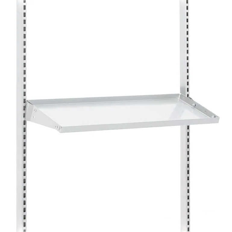Vinklet stålhylle til arbeidsbord MOTION, 875x300 mm