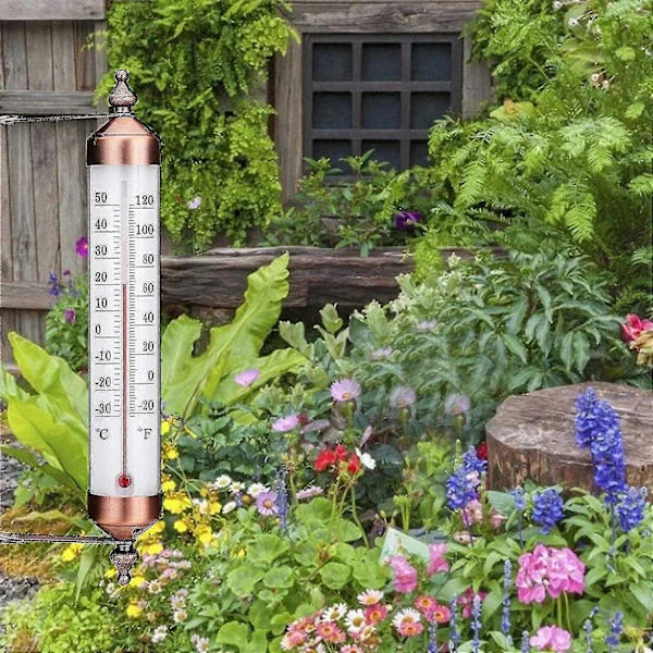 Utomhustermometer för trädgård, stor utomhustermometer, för trädgård växthus uteplats sol uteplats skjul Di