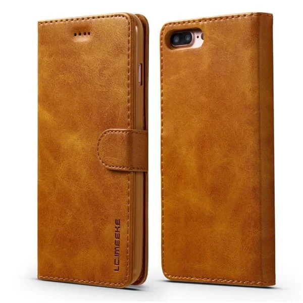 LC.Imeeke läder iPhone 8 Plus / iPhone 7 Plus fodral - Brun