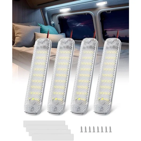 12V LED-ljuslist för interiör 36 lysdioder Inomhusbelysning med på/av-knapp för bil, husbil, buss, husvagn, båt, kök, badrum, bar 6000