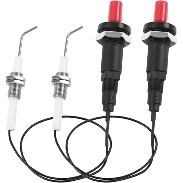 Sett med 2 piezo-tennere, gasslighter, piezoelektrisk tenningsnål, piezo-tenning, piezo-tenning, tenning for gassgriller [HK]