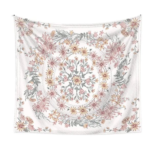 150×200cm Boheme Tapet - Rosa knust blomst, Tapet