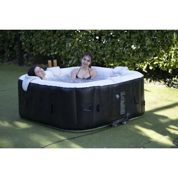 SUNSPA Square Uppblåsbart Spa 6 platser med LED-remsa
