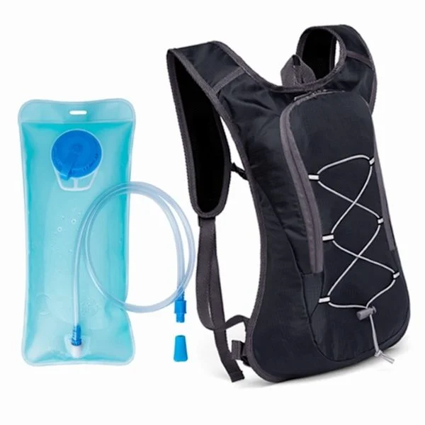 Hydration Backpack with Water Bladder, Lightweight Tear-Resistant Backpack with Drinking Tube, for Cycling Hiking Running Climbing, Black