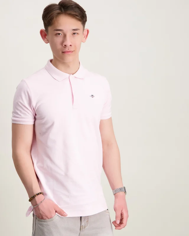 GANT Shield Pique SS Polo Shirt Roze Polo-/rugbyshirts Jongens - Kids Brand Store