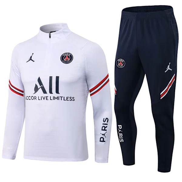 Paris, Atletico Madrid, Inter Milan, Liverpool, Marseille Brasil Langærmet Trøje, Træningsdragt til Voksne og Børn, Sæt Hvid hvid(bt)