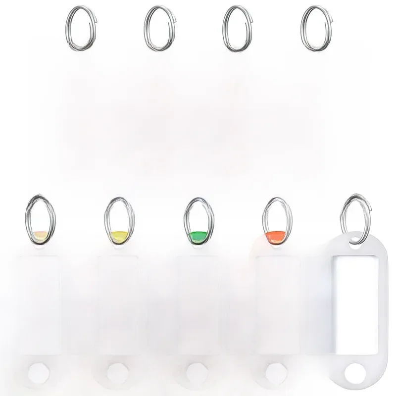 AliExpress - 10-50 stks/partij Sterke Plastic Sleutel Tags met Split Ring Label Venster voor DIY Sleutelhanger Kit Genummerde Naam bagage Bagage Tags