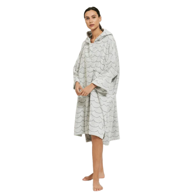 emmamalena Frottéponcho Våg Ecru Långärmad Badrockar Herr Vit ONESIZE