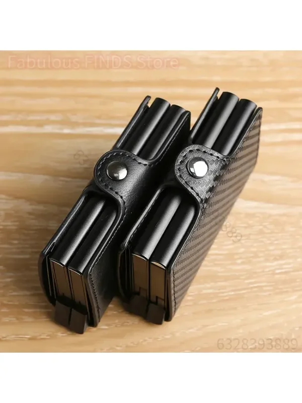 AliExpress - Porte-carte de crédit Double couche de grande capacité, Anti-blocage Rfid, portefeuille magique protégé pour hommes, étui en Fiber de 