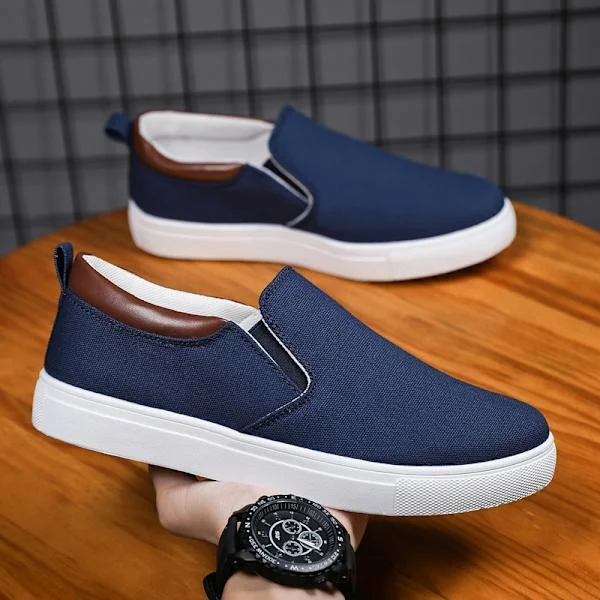 Isokokoiset miesten kangaskengät, miesten rennot slip-on-tyyliset skeittikengät, miesten vaatteet, kengät, rennot kengät, sininen, 41