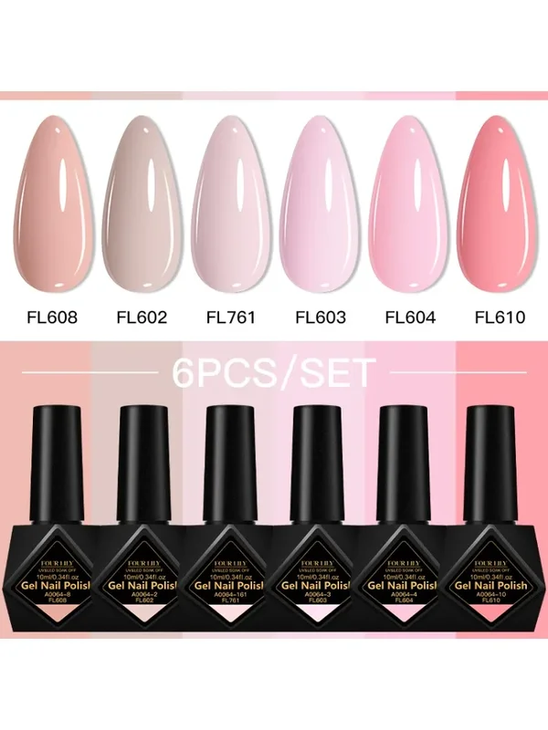 AliExpress - Ensemble de vernis à ongles Gel, couleur chair, rose brillant, Design de manucure, longue durée, UV/LED, sans HEMA, pour la décoration 