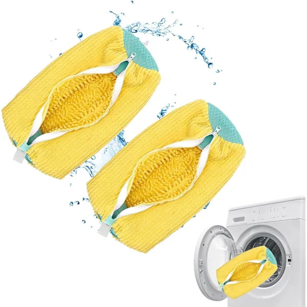 Washing Machine Bag for Trainers, Washing Machine Bag for Shoes, Shoe Washing Bag for Washing Machine and Dryer (YELLOW - 2 PCS)