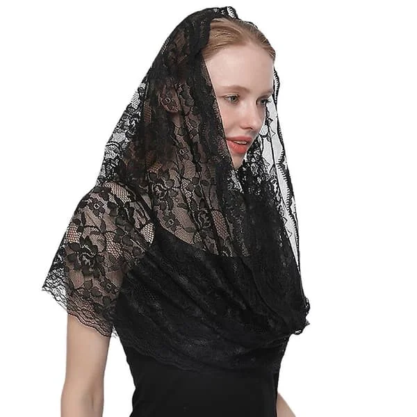 Mantilla Slør Katolsk Hodeplagg Sjal Spansk Broderte Sjal Kapell Slør