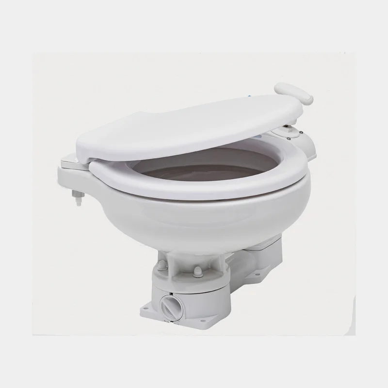 Manuel bådtoilet Ocean Compact SoftClose, til søvandsfyldning, lille skål, med låsbar udløbsventil
