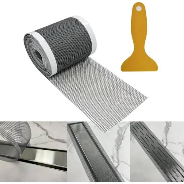 Filter - Avloppshåruppsamlare - Golvavloppsdekal Duschavlopp - Lämplig för badrum, golvavlopp, duschskydd och badkar - 10 cm x 10 m - Grå