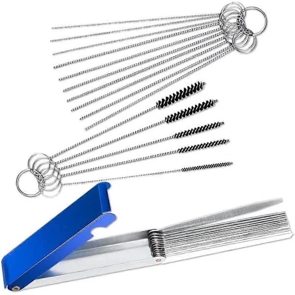 Carburetor Cleaning Kit for Removing Dirt Deposits, 13-Piece Cleaning Kit + 10 Cleaning Needles + 5 Brushes
