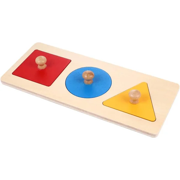 Baby Trä Geometriska Pussel, Montessori Matchande Träpussel med Knoppar 1-4 År Gammal Present till Småbarn Förskola