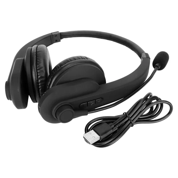 Trådløst Bluetooth 5.2 Headset Støjreducerende Komfortabel Roterbar Mikrofon Kontor Telefon Headset Sort