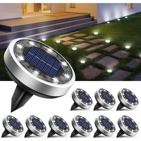 10 LED Solar Markbelysning - Solcellsdriven Trädgårdsbelysning - Utomhusbelysning - Solcellsdriven Trädgårdsbelysning