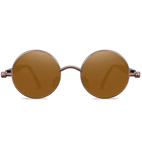 Vintage Polarized Steampunk Sunglasses Mens Round Sun Glasses Stylish
