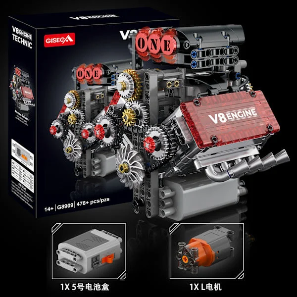V8 Engine Mechanical Model Building Kit - Educational Assembly Toy V8 engine