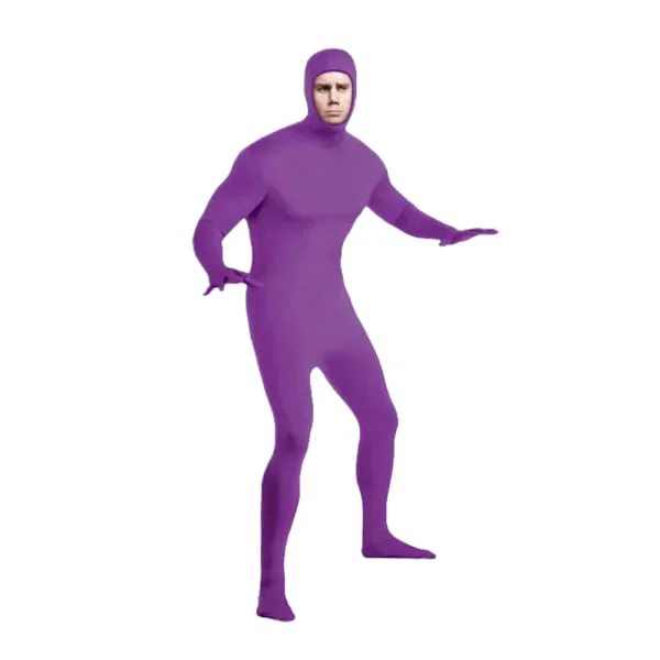(SC) Halloween-tilbud Spandex heldragt med ansigtsåbning til Halloween, heks og Halloweenfest, gave lilla lilla lilla
