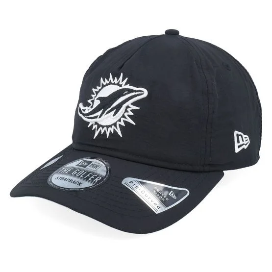 New Era - NFL Schwarz unconstructed Cap - Miami Dolphins Everyday Nylon Black Dad Cap / Unconstructed @ Hatstore