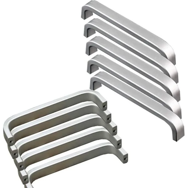 10 st mini handtag i aluminium för köksskåp, lådor, sovrumsmöbler (128MM) + skruvmejsel