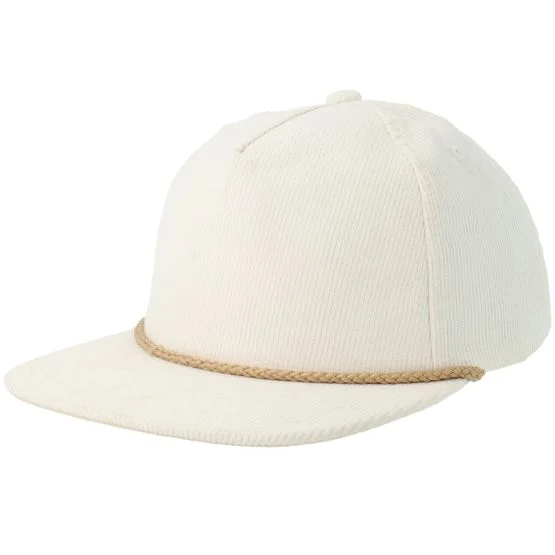 Equip - White Caps - Off White Corduroy Mid Golfer A-Frame Snapback @ Hatstore