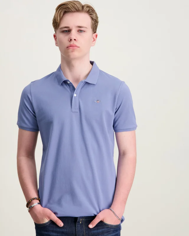 GANT Shield Pique SS Polo Shirt Blauw Polo-/rugbyshirts Jongens - Kids Brand Store