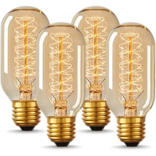 Edison Glödlampor, Vintage Edison Glödlampor 40 Watt, T45, 110-130 Volt, E26/E27 Sockel Glödlampa Dimbar Dekorativ Antik Filament Glödlampor, Amb