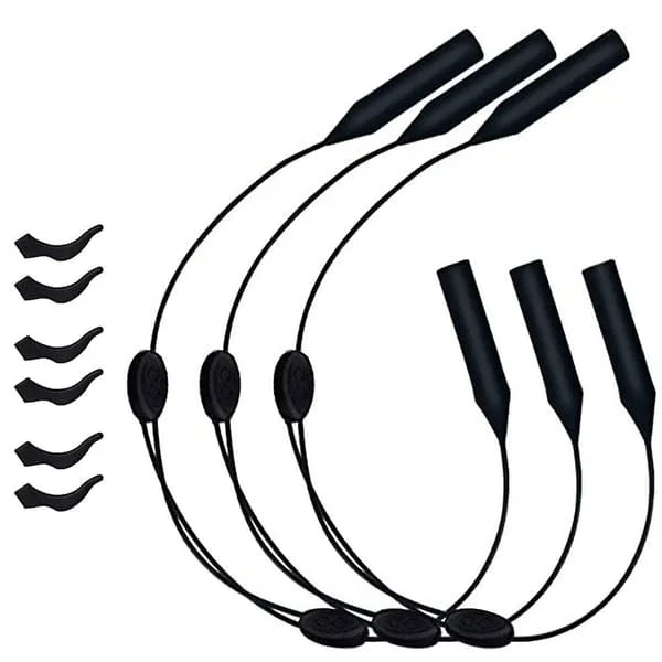 Eyeglass Cord Adjustable Eyeglass Holder 3pcs Universal Fit Sport Sunglasses Holder + 6pcs Glasses
