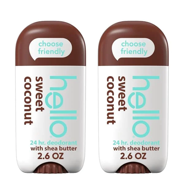 hello Sweet Coconut Aluminiumfri Deodorant til Kvinder og Mænd med Sheasmør, 24-timers Friskhed, Bagepulverfri Deodorant, Dermatologisk Testet